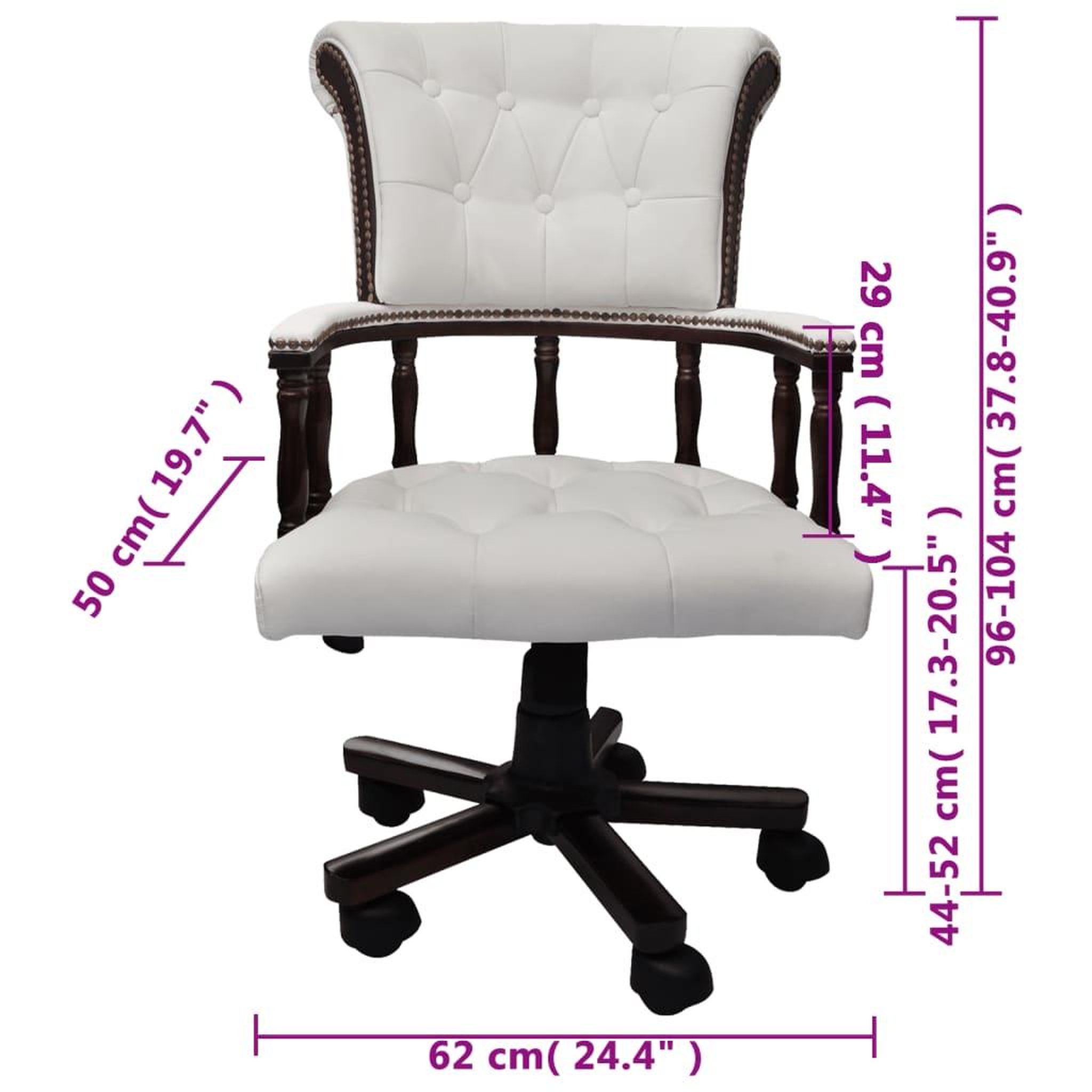 Voir la diapositive 6 : VIDAXL Chaise de bureau pivotante Blanc