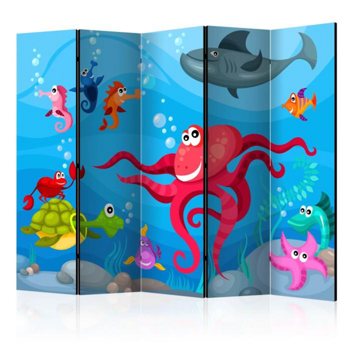 Paris Prix Paravent 5 Volets  Octopus & Shark  172x225cm