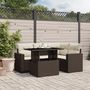 Voir la diapositive 1 : VIDAXL Salon de jardin avec coussins 5 pcs marron resine tressee