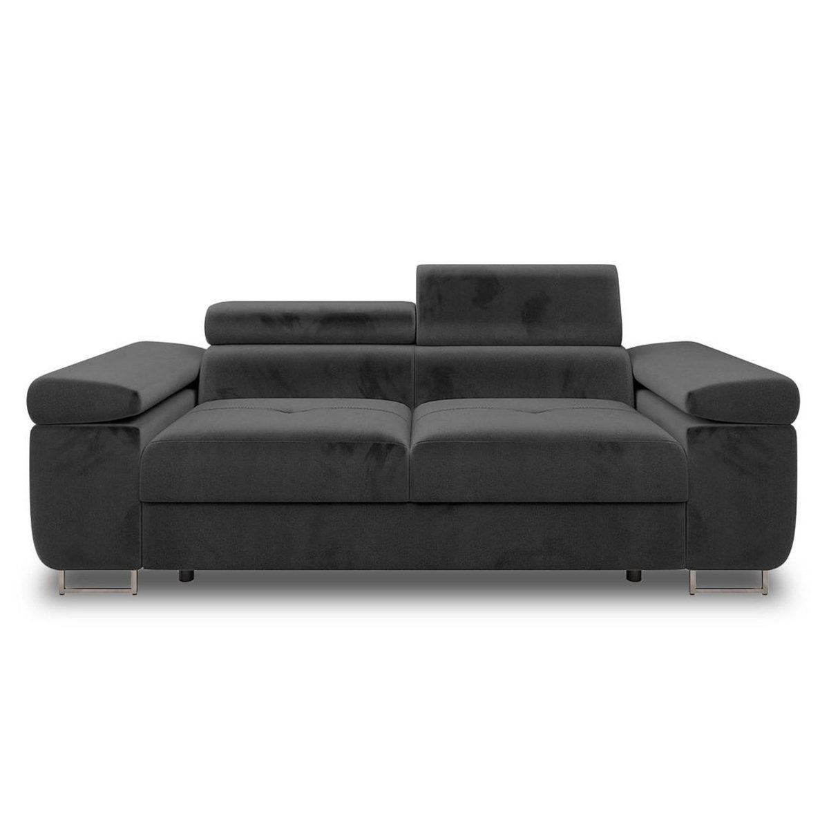 BEST MOBILIER Pablo - canapé droit 2 places avec têtières ajustables - en velours