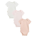 Petit Béguin Lot de 3 bodies bébé manches courtes Louison. Coloris disponibles : Rose