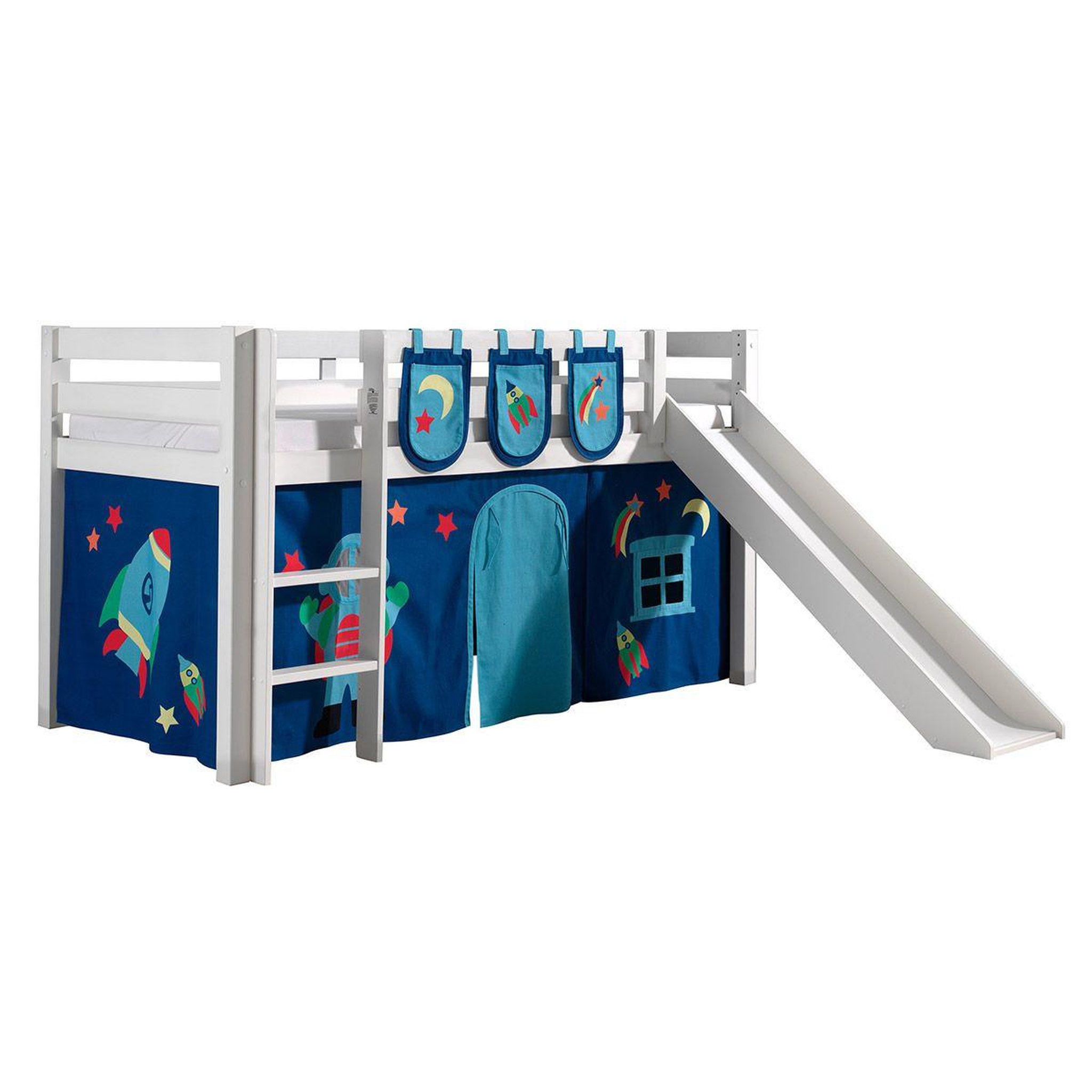 Paris Prix Pack - lit enfant toboggan, tente & 3 pochettes  pino astronaute ii  blanc