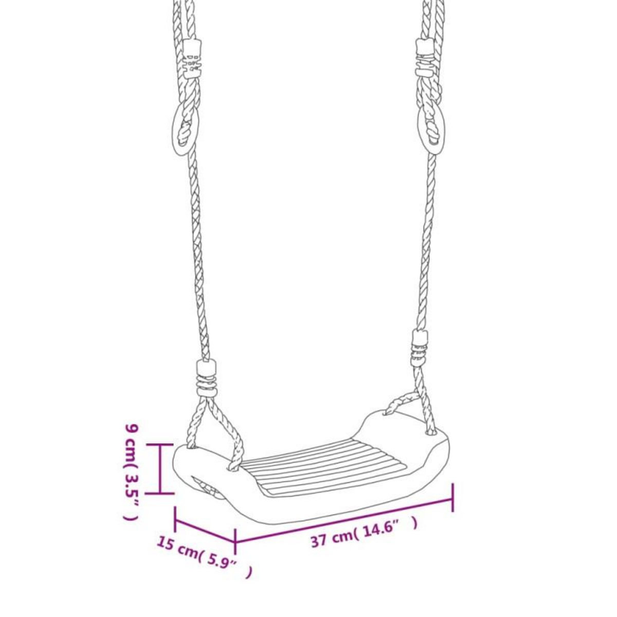 VIDAXL Siège de balançoire avec échelle de corde bleu PE