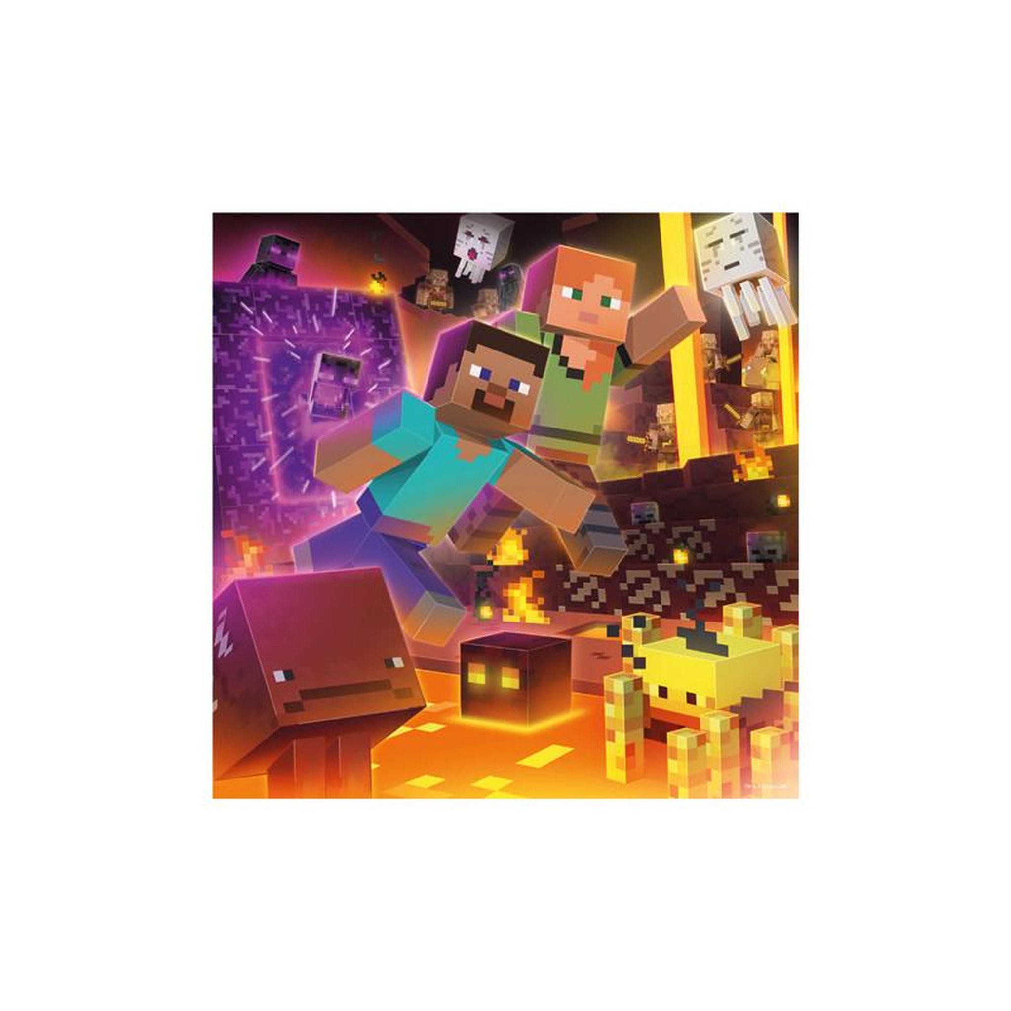 Voir la diapositive 3 : RAVENSBURGER Ravensburger - Jigsaw puzzle Minecraft Biomes, 3x49pcs. 56217
