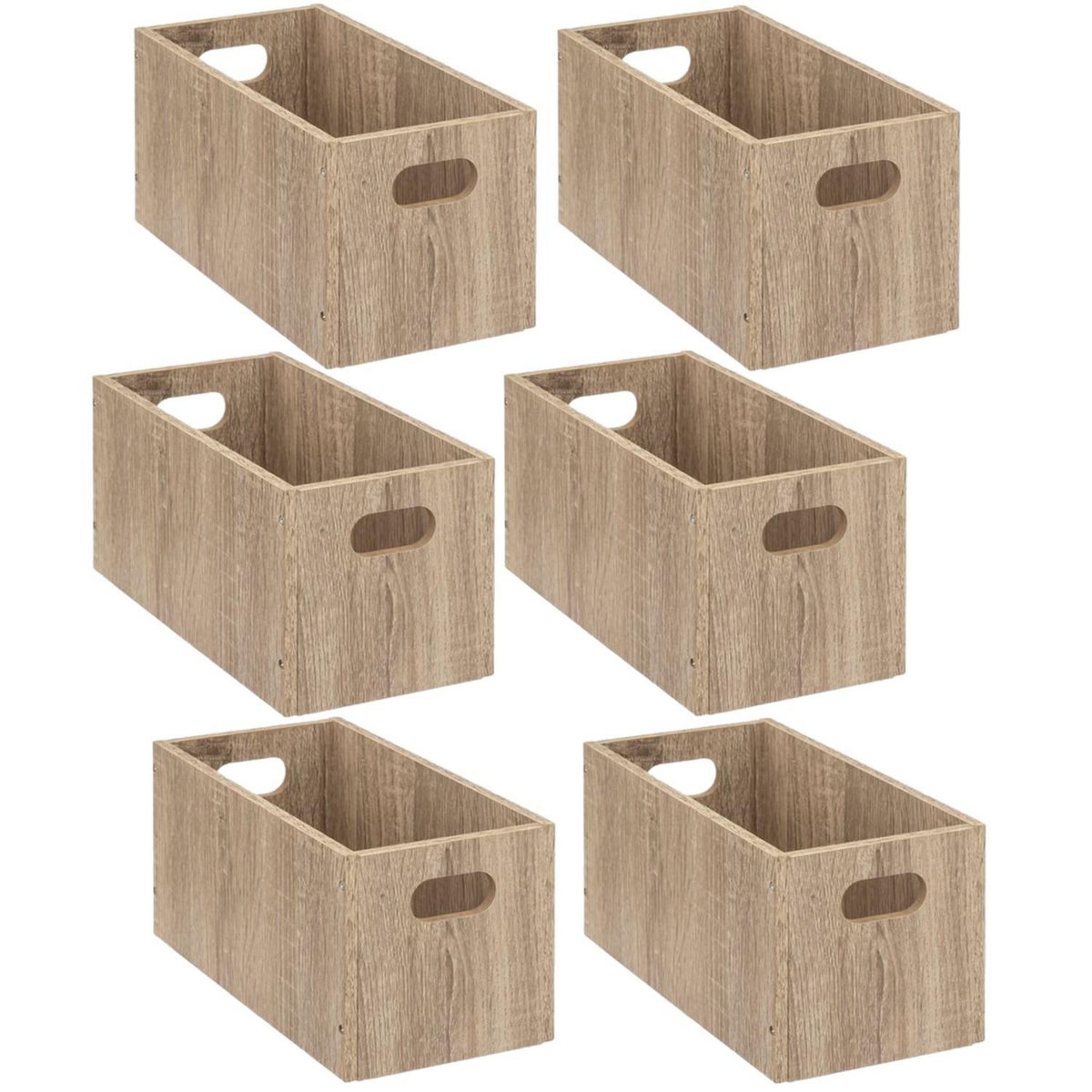 TOILINUX Lot de 6 Boîtes de rangement rectangulaire en MDF