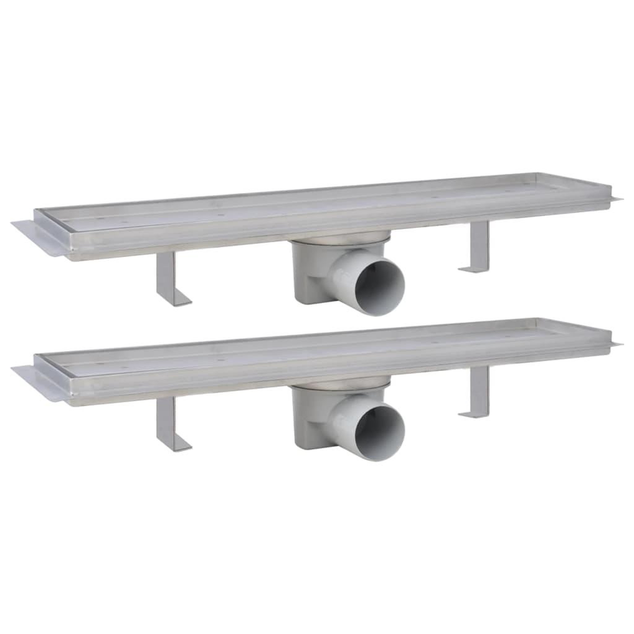 Voir la diapositive 2 : VIDAXL Drain de douche lineaire 2 pcs 530 x 140 mm Acier inoxydable