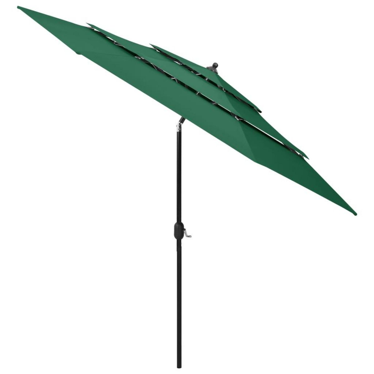 VIDAXL Parasol de jardin a 3 niveaux avec mat en aluminium vert 3 m