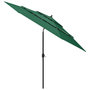 Voir la diapositive 2 : VIDAXL Parasol de jardin a 3 niveaux avec mat en aluminium vert 3 m