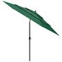 Voir la diapositive 2 : VIDAXL Parasol de jardin a 3 niveaux avec mat en aluminium vert 3 m