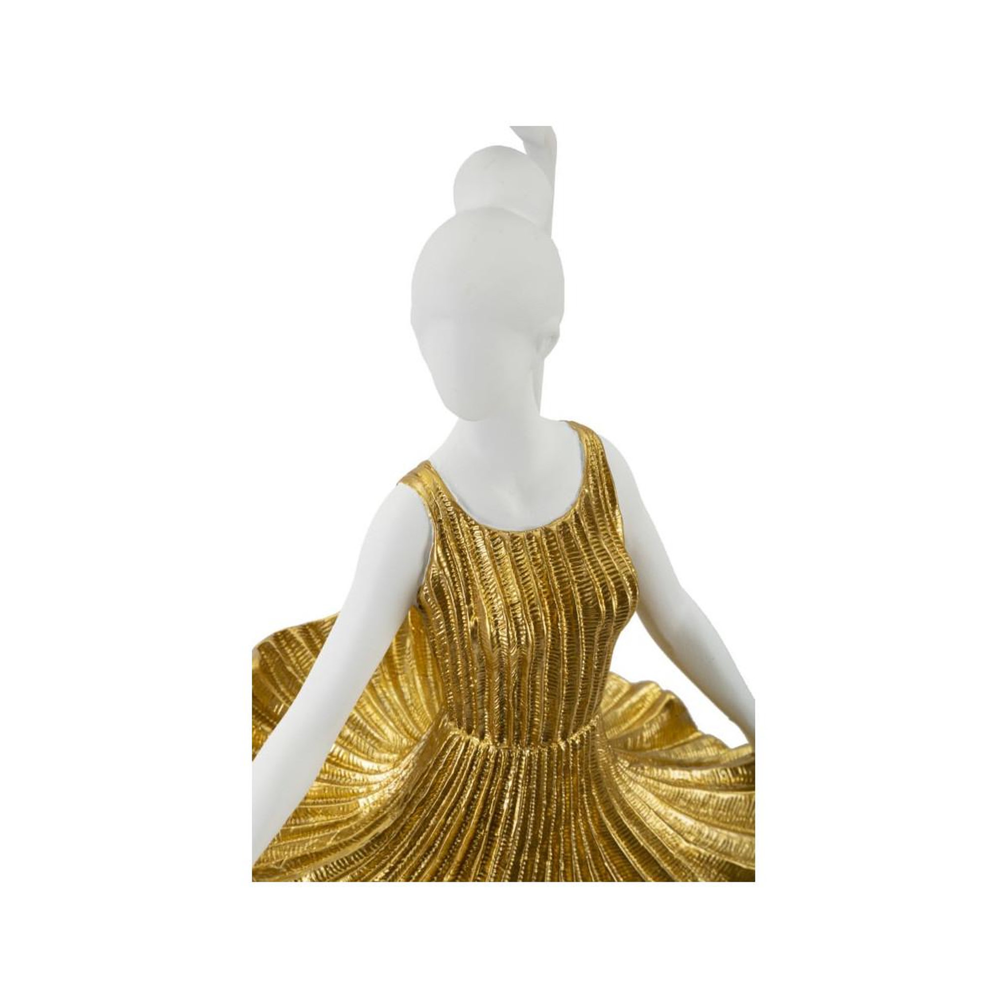 Voir la diapositive 5 : Paris Prix Lampe à poser en résine  dancer  90cm blanc & or