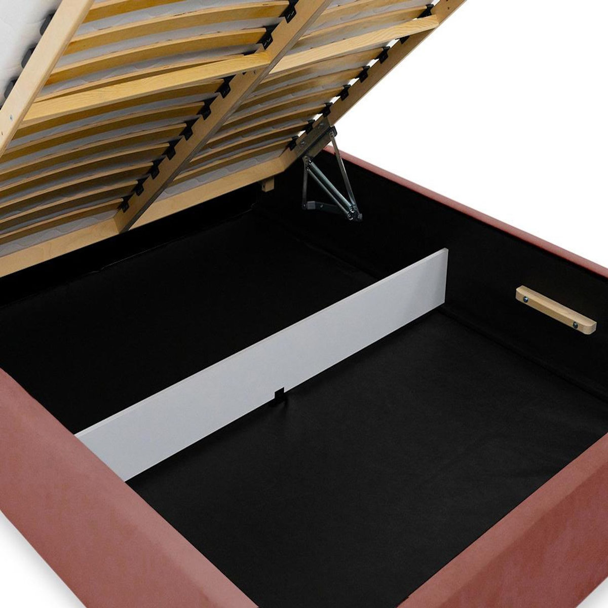 BEST MOBILIER John - lit coffre - 180x200 cm - en velours - sommier inclus