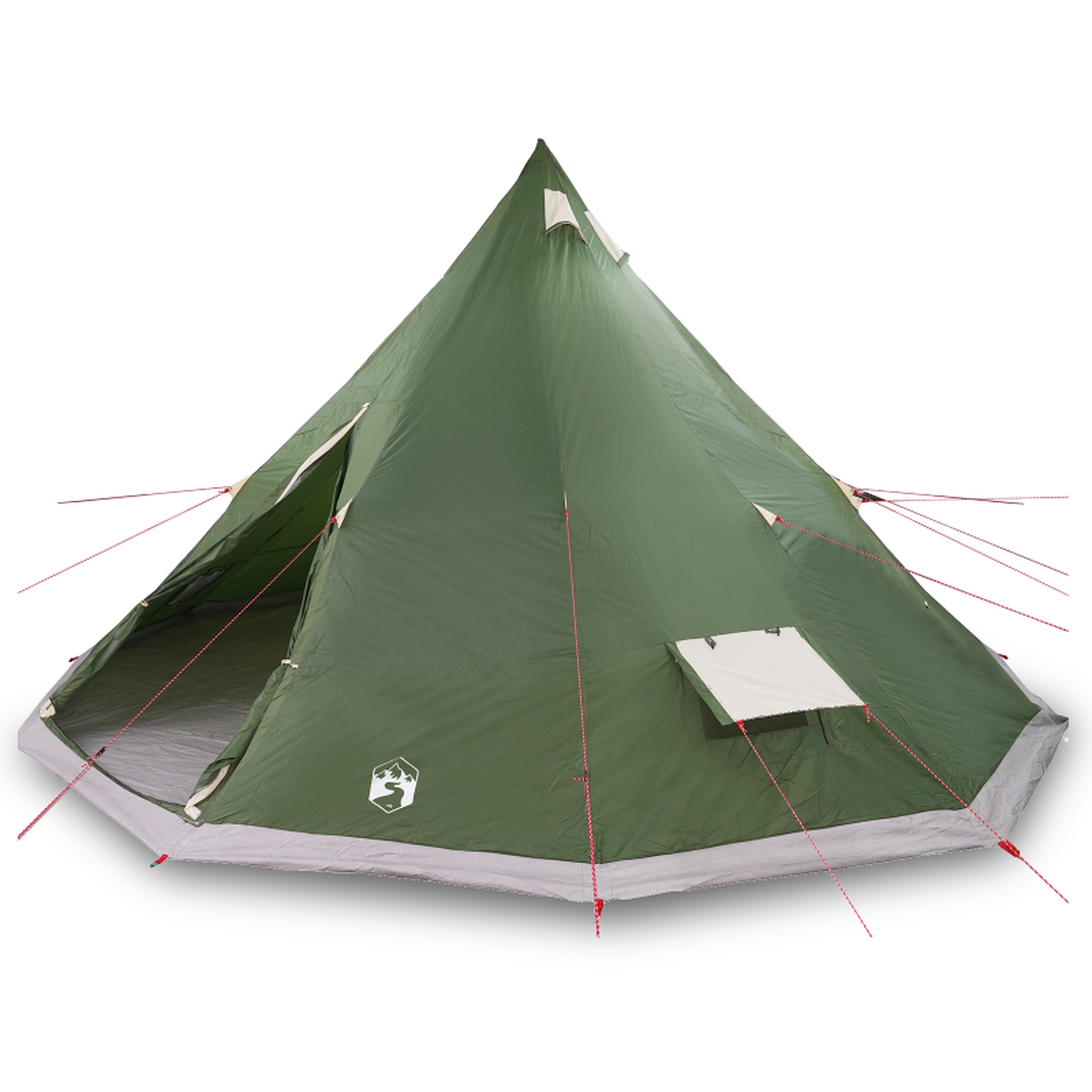 Voir la diapositive 3 : VIDAXL Tente familiale Tipi verte 12 personnes imperméable