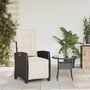 Voir la diapositive 3 : VIDAXL Chaise inclinable de jardin et repose-pied noir resine tressee