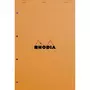 RHODIA Bloc note perforé 4 trous 21x31,8cm 160 pages petits carreaux 5x5 orange