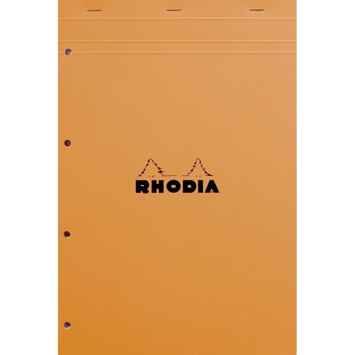 RHODIA Bloc note perforé 4 trous 21x31,8cm 160 pages petits carreaux 5x5 orange