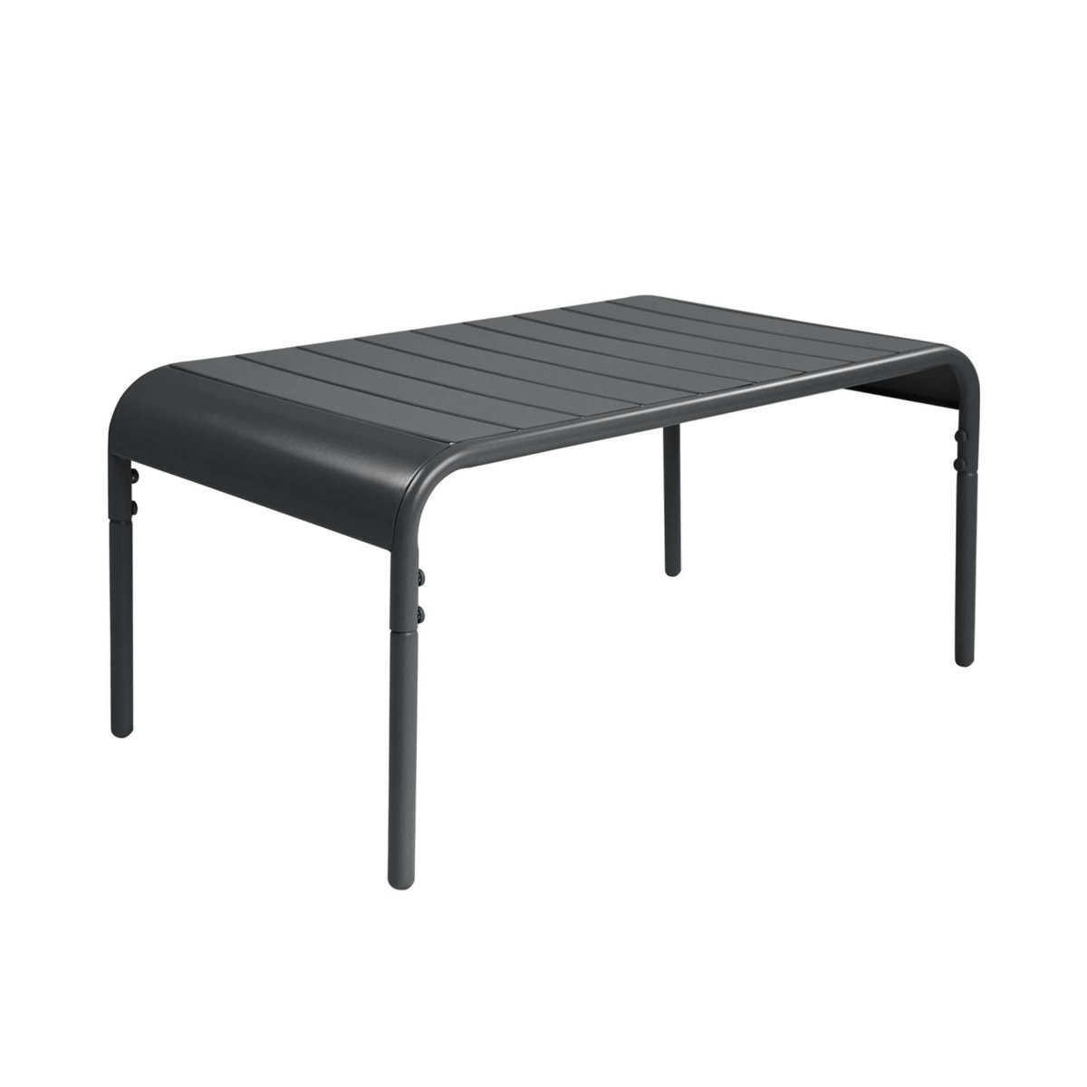 SWEEEK Table basse de jardin rectangulaire acier 90cm anthracite - Amélia