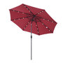 Voir la diapositive 1 : OUTSUNNY Parasol lumineux octogonal inclinable Ø 2,75 x 2,33 m parasol LED solaire métal polyester haute densité 180 g/m² bordeaux