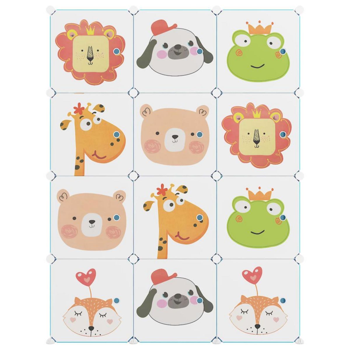 VIDAXL Armoire de rangement pour enfants avec 12 cubes Vert PP