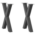VIDAXL Pieds de table a manger forme de X 2 pcs 60x(72-73) cm acier