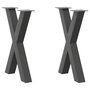 Voir la diapositive 1 : VIDAXL Pieds de table a manger forme de X 2 pcs 60x(72-73) cm acier