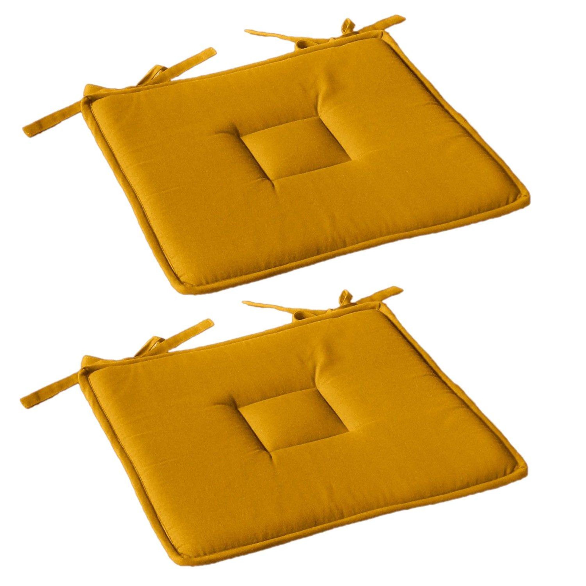 Voir la diapositive 1 : TOILINUX Lot de 2 galettes de chaise en coton panama