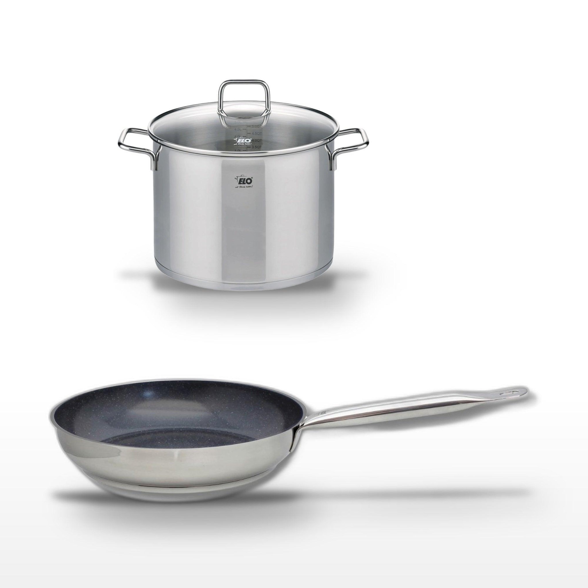 ELO Lot poêle 24 cm & faitout 26 cm elo profi therm platinum