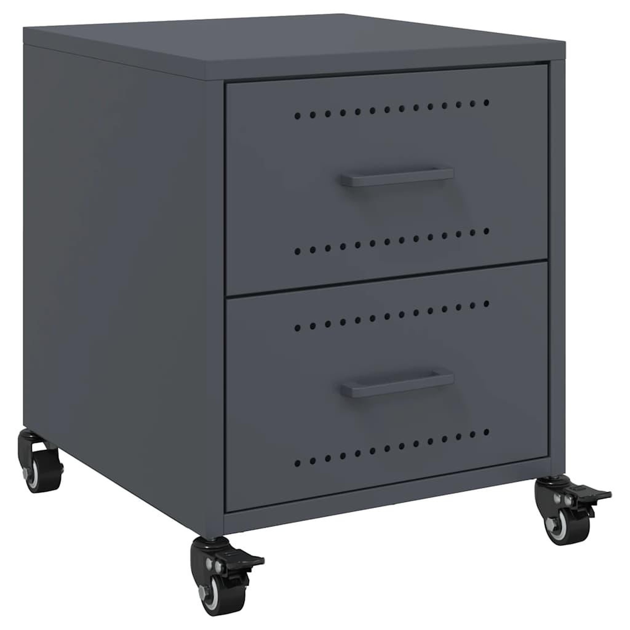 Voir la diapositive 2 : VIDAXL Table de chevet anthracite 36x39x43,5 cm acier