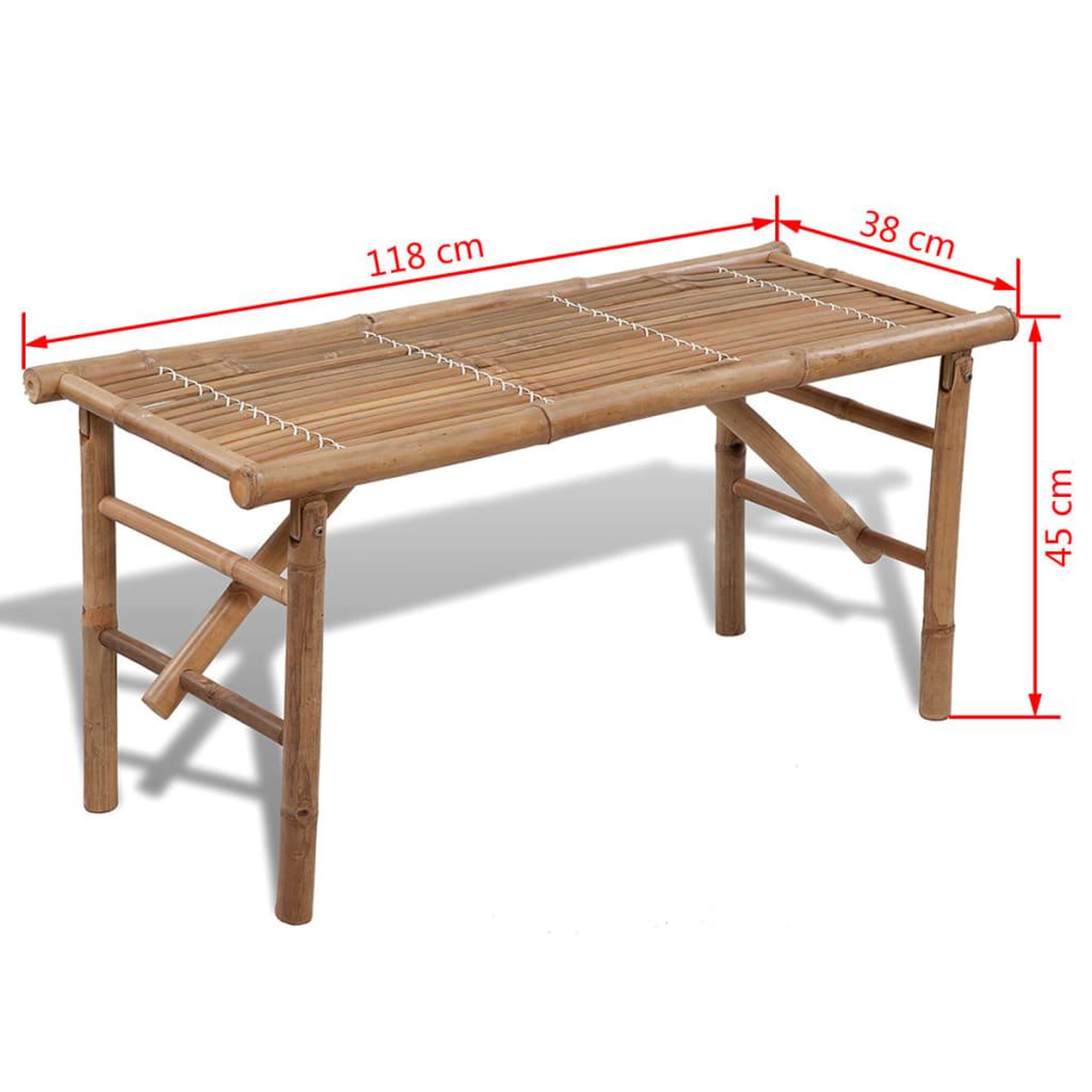 Voir la diapositive 5 : VIDAXL Banc de jardin pliable 118 cm bambou