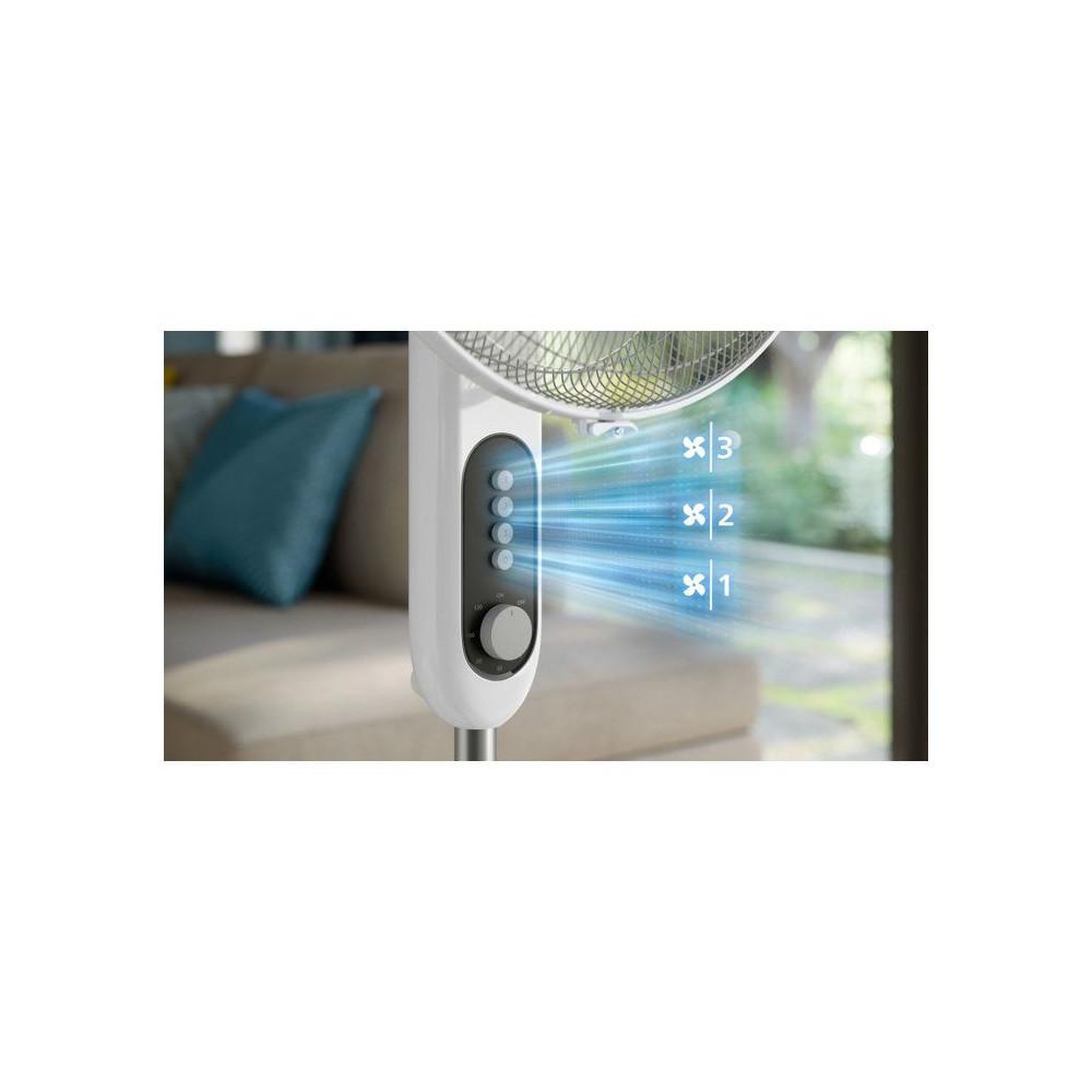 Voir la diapositive 2 : Philips Ventilateur sur pied - PHILIPS - CX5535/00 - Série 5000 - Flux d'air de 230 m³/h - 28 db(A) - Blanc