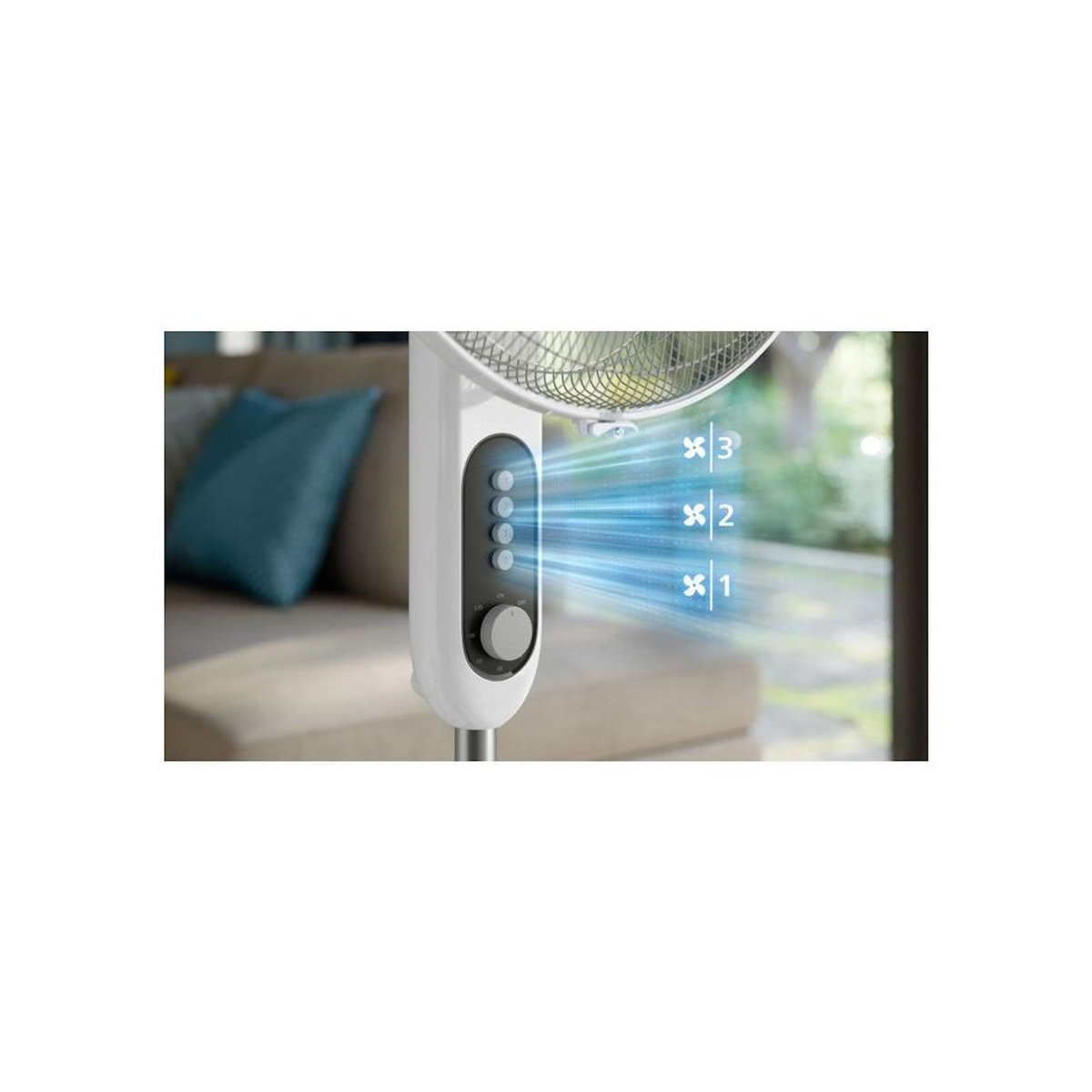 Philips Ventilateur sur pied - PHILIPS - CX5535/00 - Série 5000 - Flux d'air de 230 m³/h - 28 db(A) - Blanc