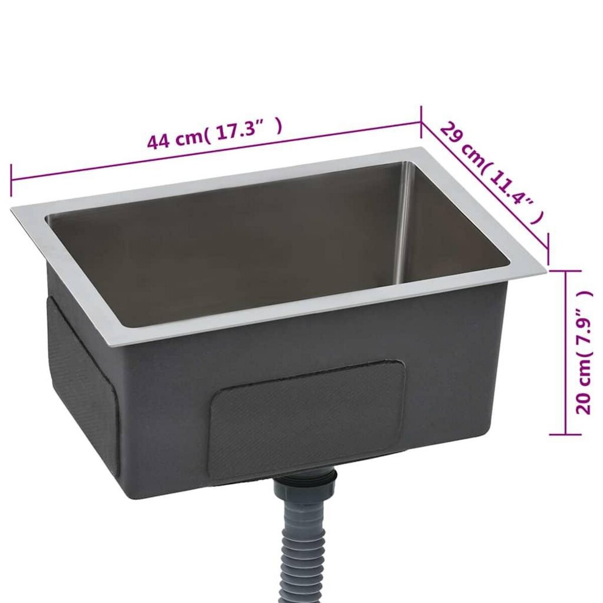 VIDAXL Evier de cuisine fait a la main Acier inoxydable