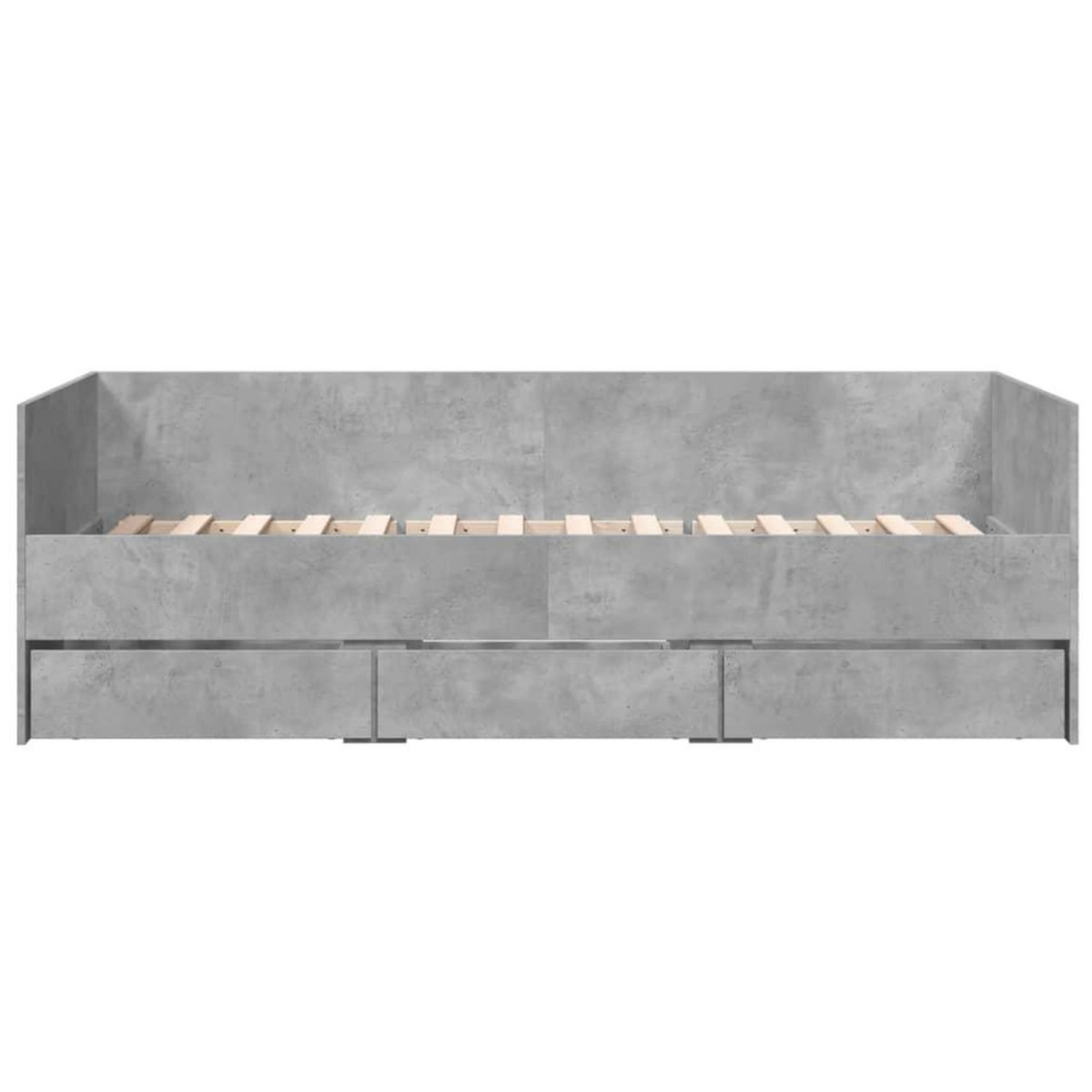 VIDAXL Lit de jour avec tiroirs sans matelas gris beton 100x200 cm