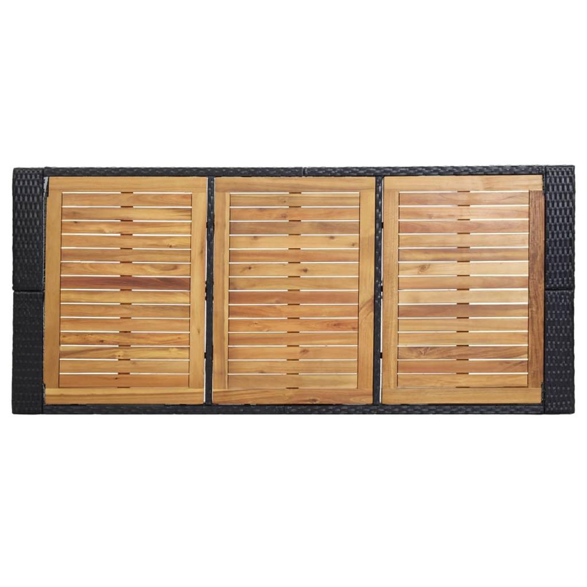 VIDAXL Ensemble de bar de jardin 7 pcs et coussins Resine tressee Noir