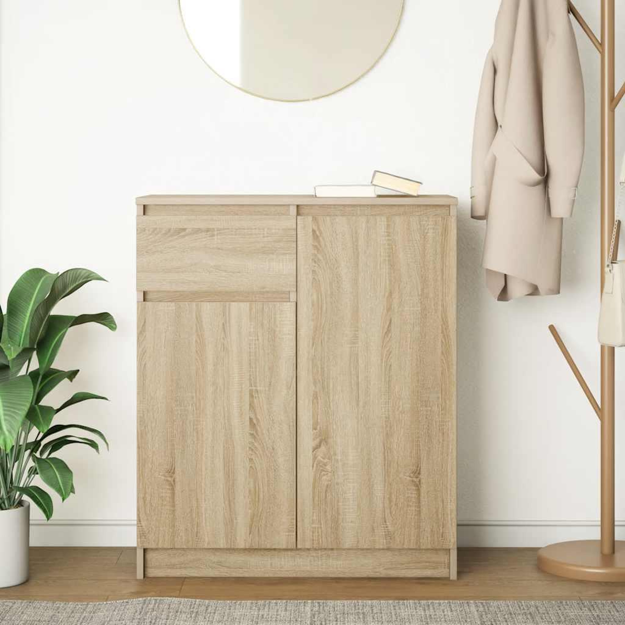 Voir la diapositive 3 : VIDAXL Buffet avec tiroir chene sonoma 71x35x84 cm bois d'ingenierie