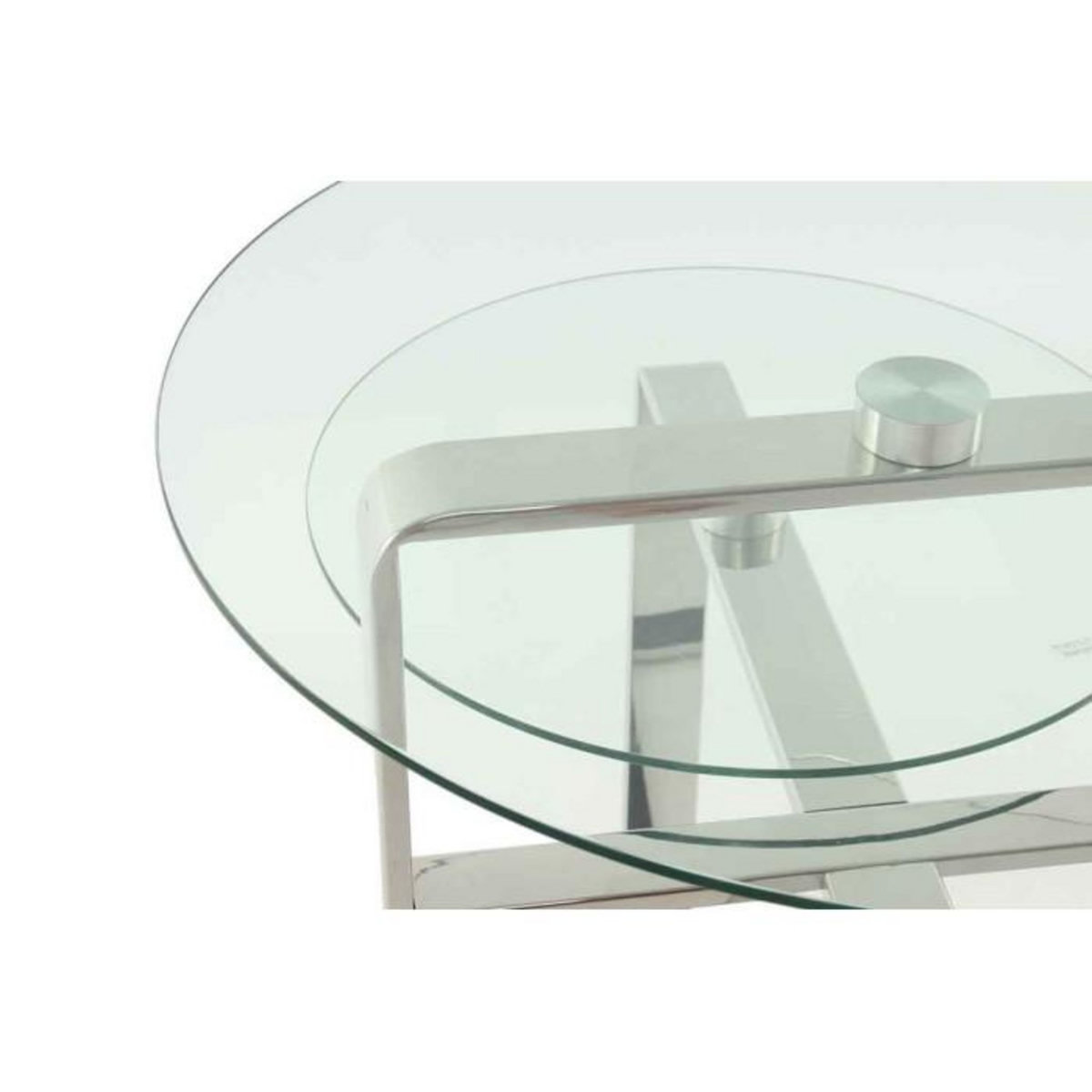 Paris Prix Table d'Appoint 2 Plateaux Design  Katris  60cm Argent