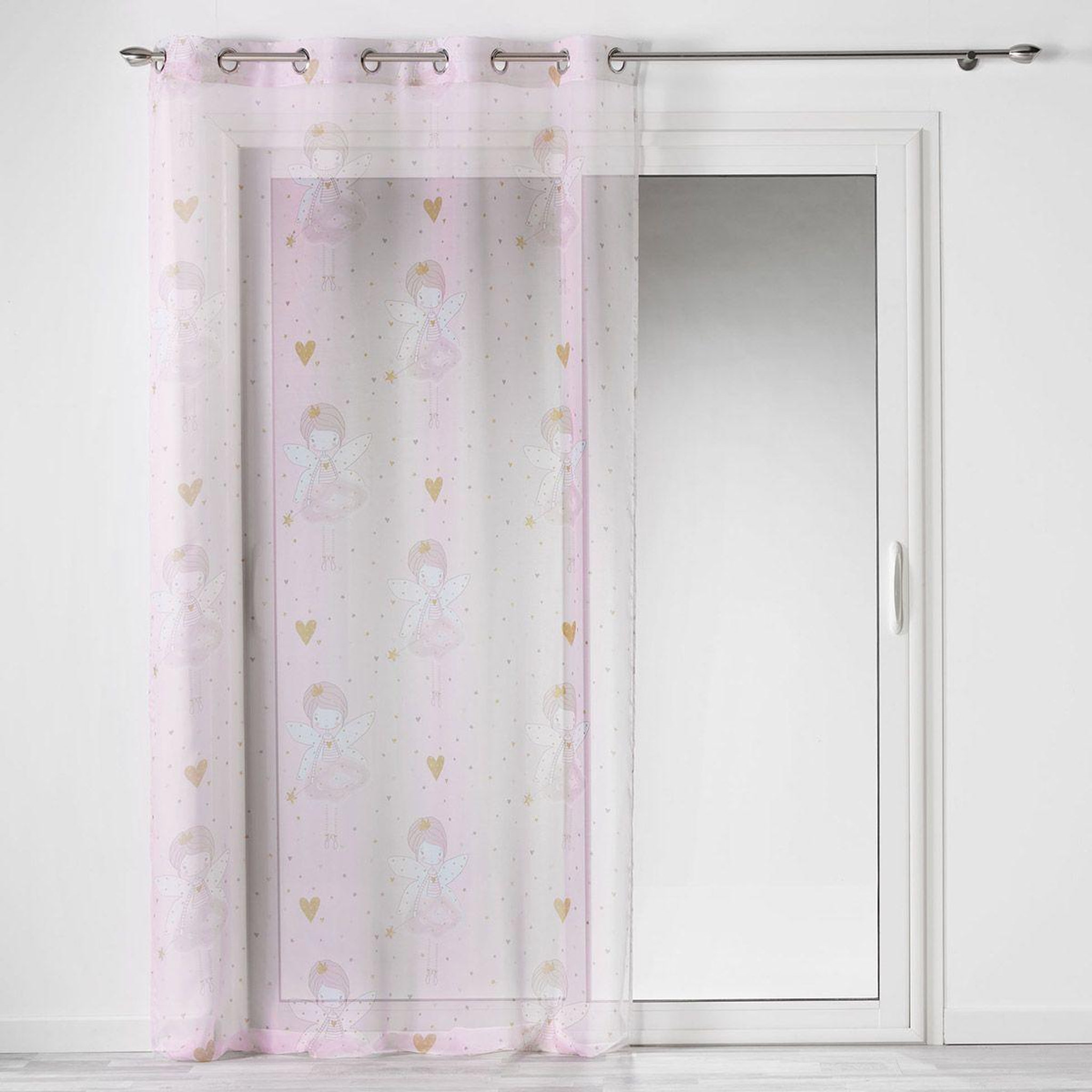 Douceur d'Intérieur Rideau Voilage à Œillets Enfant  Rosaline  140x240cm Rose