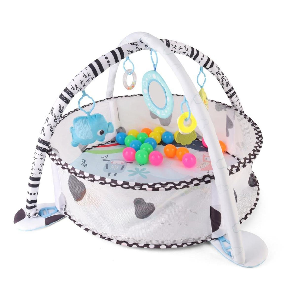 MILLY MALLY Tapis d'éveil 2-en-1 TinyMini Rond avec barrière