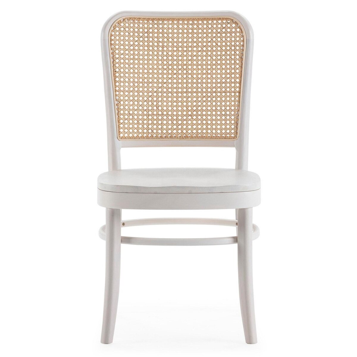 VS VENTA-STOCK Pack de 2 chaises Vesta Couleur Blanc, Bois Massif et Rotin naturel