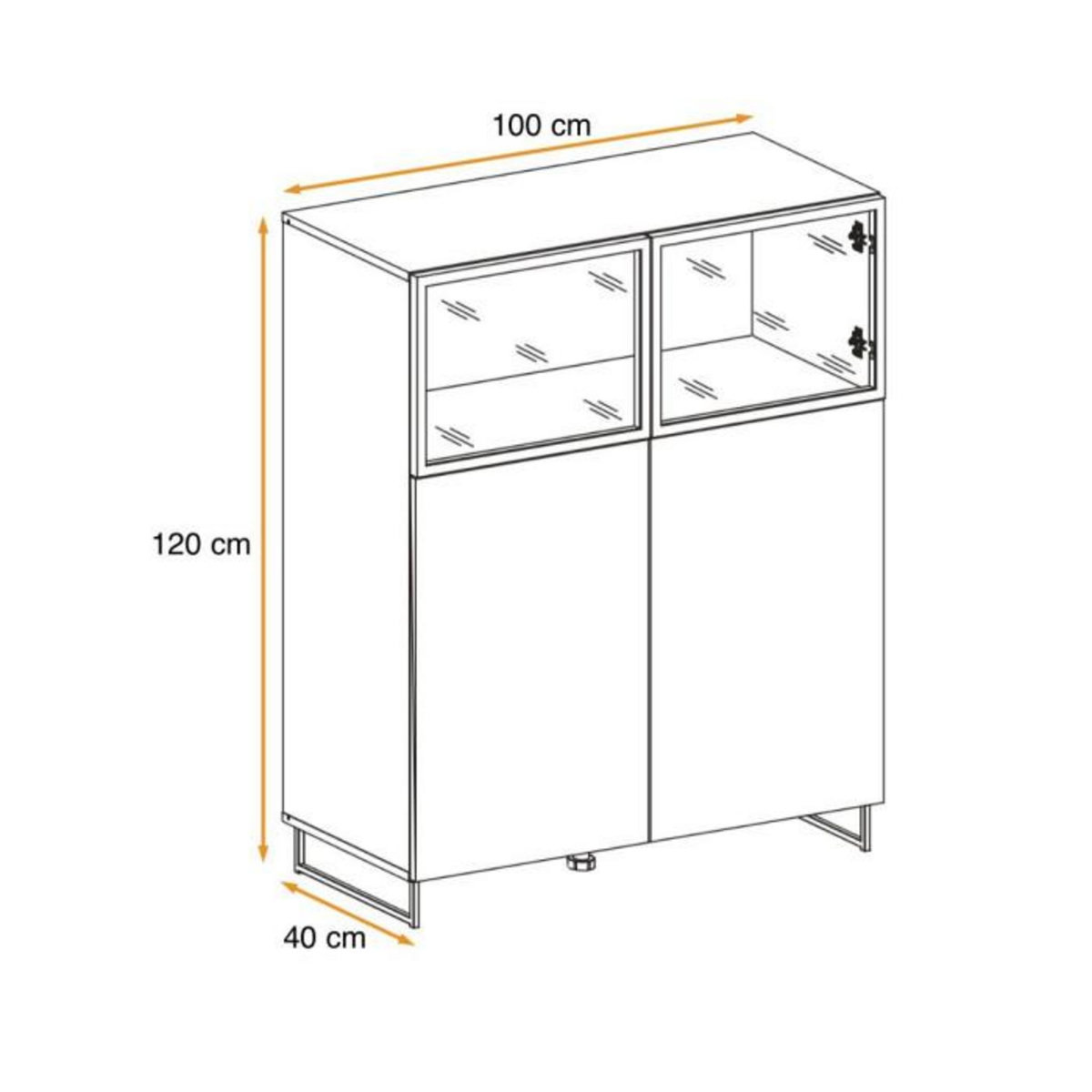 Paris Prix Buffet Design 2 Portes  Plank  120cm Naturel