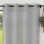 SOLEIL D'OCRE Voile lin à oeillets 135x250 cm LINEN gris, par Soleil d'Ocre