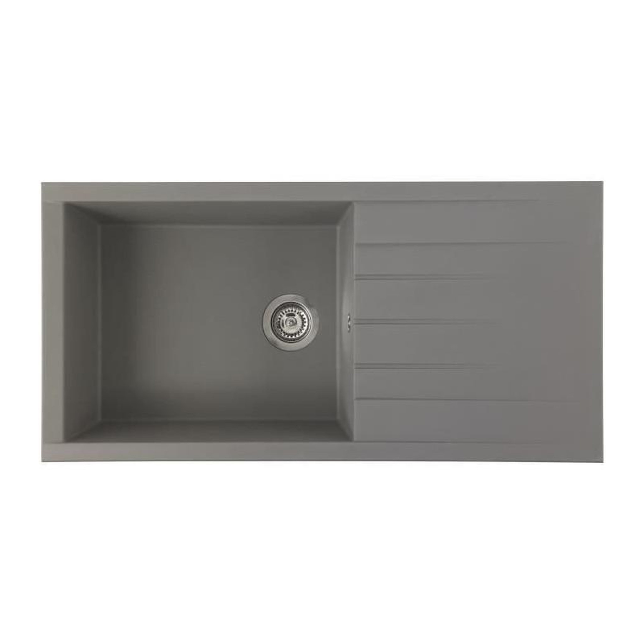 STRADOUR STRADOUR Evier a encastrer CUBE, en SMC GRIS BETON - 16,  1 bac, dim. 100 * 50 cm, vidage manuel