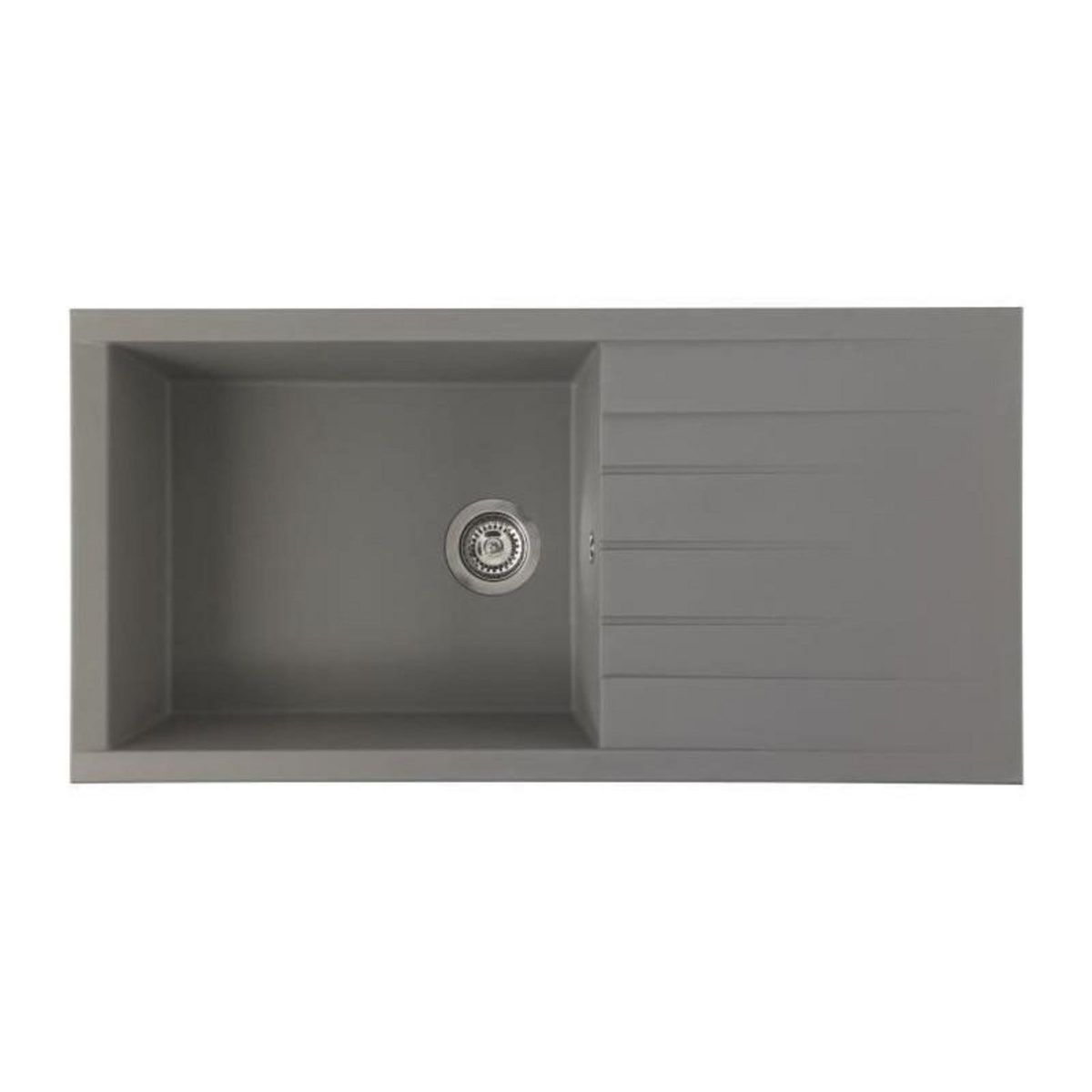 STRADOUR STRADOUR Evier a encastrer CUBE, en SMC GRIS BETON - 16,  1 bac, dim. 100 * 50 cm, vidage manuel