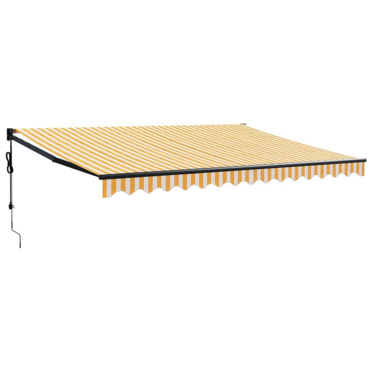 VIDAXL Auvent retractable automatique jaune et blanc 4,5x3 m