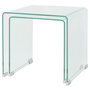Voir la diapositive 3 : VIDAXL Ensemble de tables gigognes 2 Pieces Verre trempe Transparent