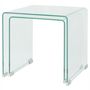 Voir la diapositive 3 : VIDAXL Ensemble de tables gigognes 2 Pieces Verre trempe Transparent