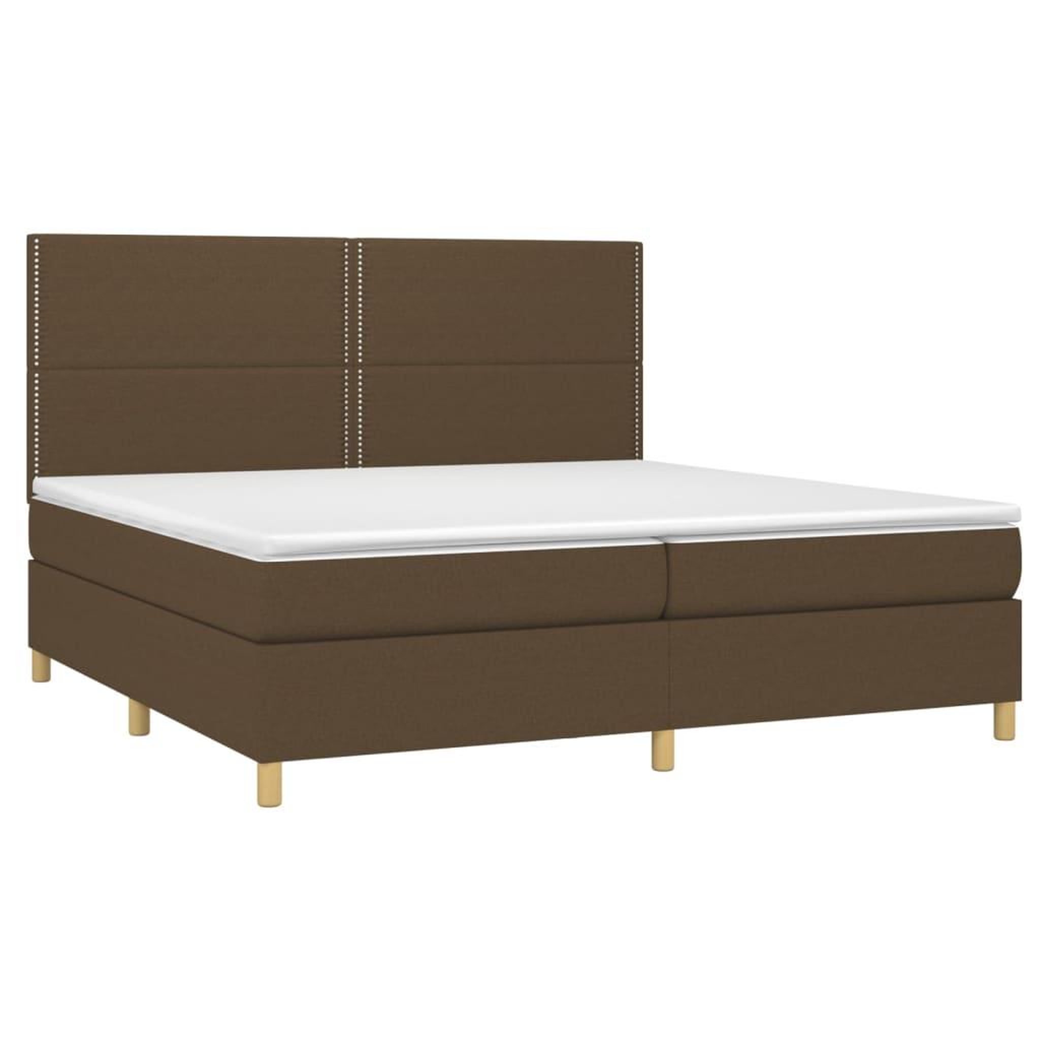 Voir la diapositive 3 : VIDAXL Sommier a lattes de lit avec matelas Marron fonce 200x200 cm