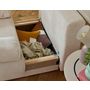 Voir la diapositive 3 : BEST MOBILIER Cristal - fauteuil - convertible avec coffre - en velours texturé