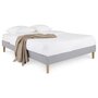 Voir la diapositive 1 : IDIMEX Sommier tapissier QUIMPER 140 x 190 cm revêtement tissu