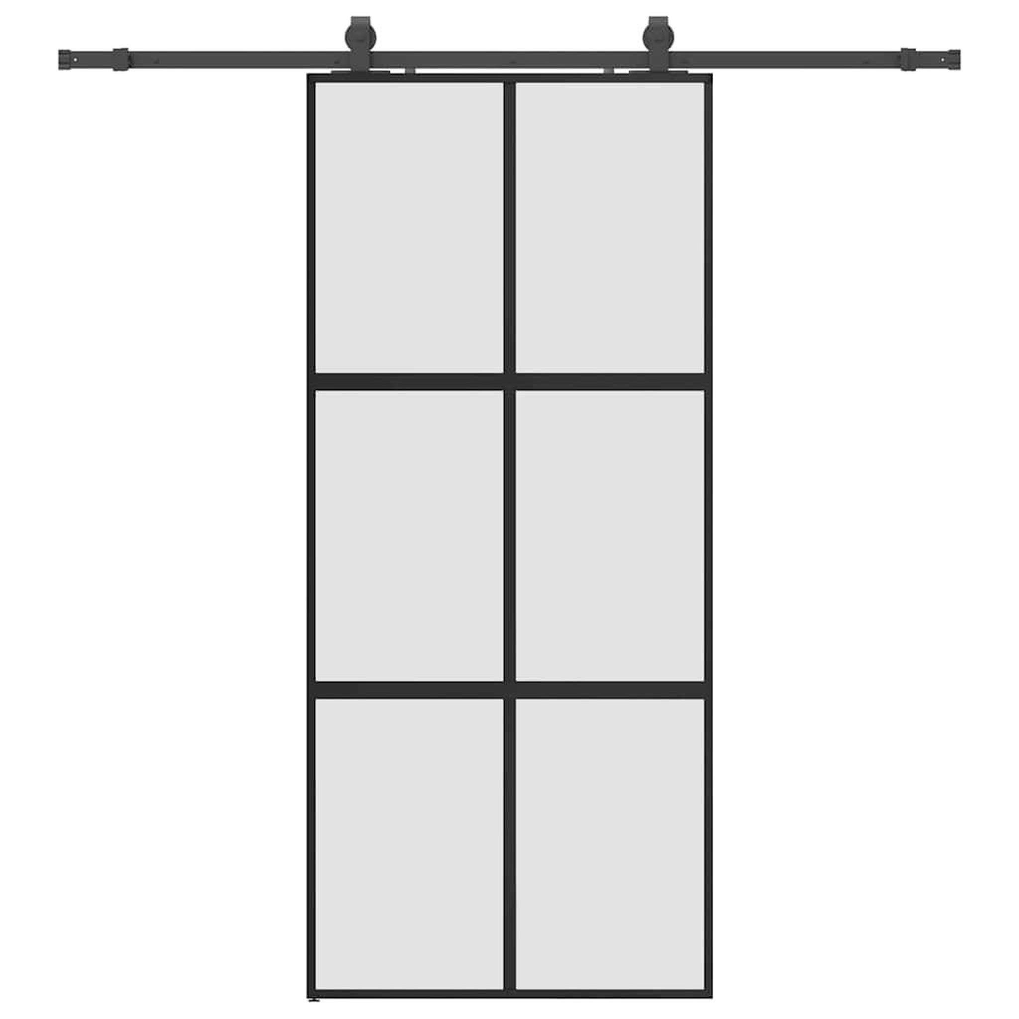 Voir la diapositive 2 : VIDAXL Porte coulissante avec kit de quincaillerie noir 90x205 cm