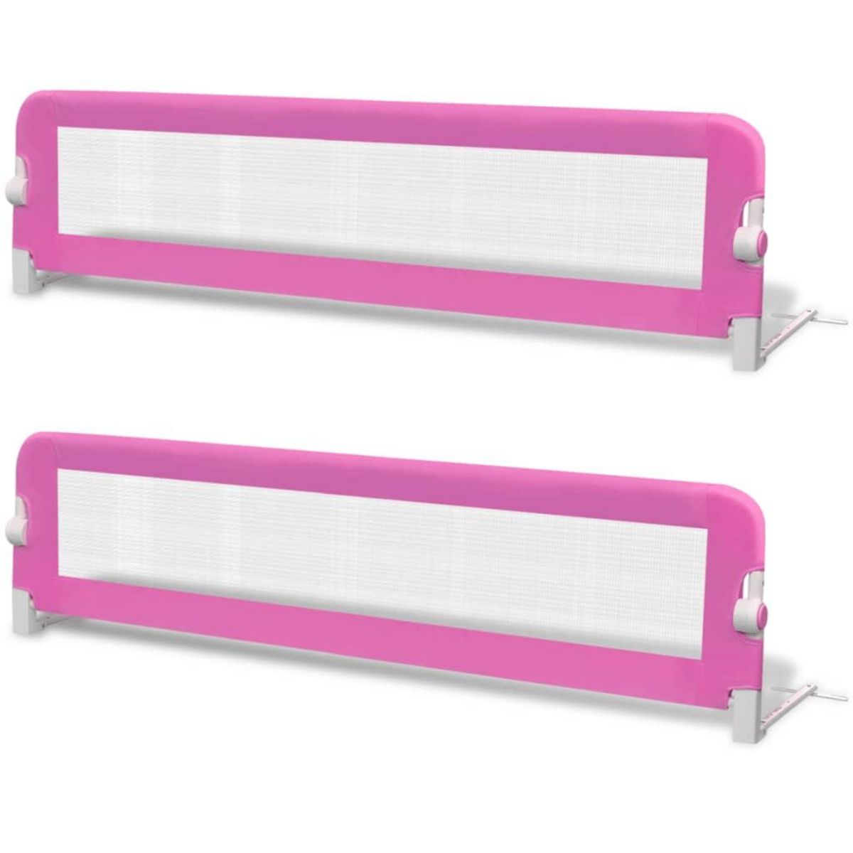 VIDAXL Barriere de lit de securite pour tout-petits 2pcs Rose 150x42cm